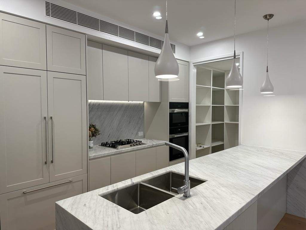 Marble kitchen cleaned for handover